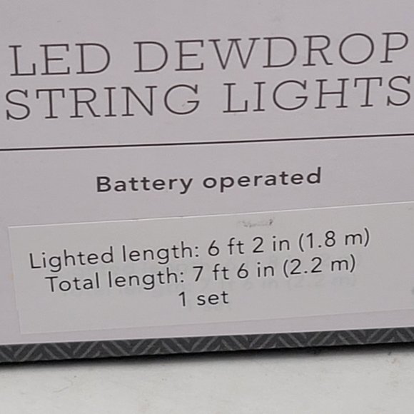 New 2 Threshold Led Dewdrop String Lights Battery Operated 40 lights Gold Bells - Picture 7 of 12
